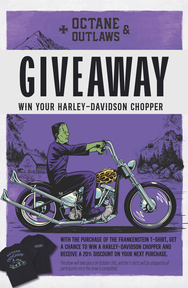 Frankenstein T-shirt, chopper Giveaway